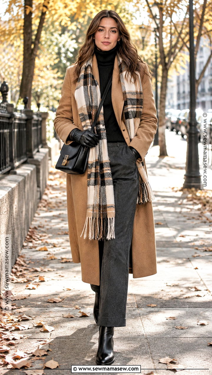 Fall Travel Coat And Knit Outfit - 20 travel capsule wardrobe fall ideas