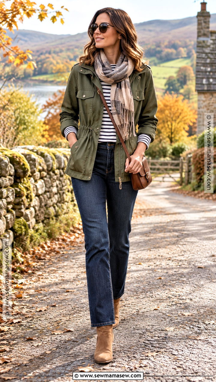 Fall Travel Utility Jacket Outfit - 20 travel capsule wardrobe fall ideas