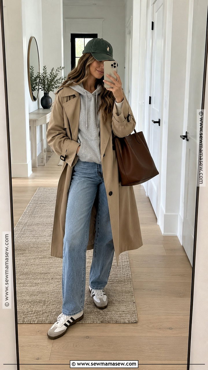 Fall Trench Coat And Hoodie Outfit - 20 cool girl outfits fall