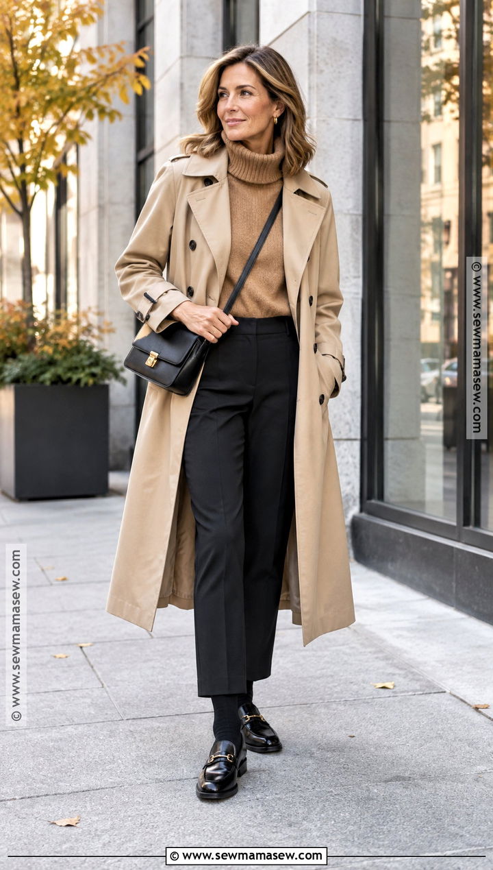 Fall Trench Coat and Knitwear Outfit - 25 fall street style ideas
