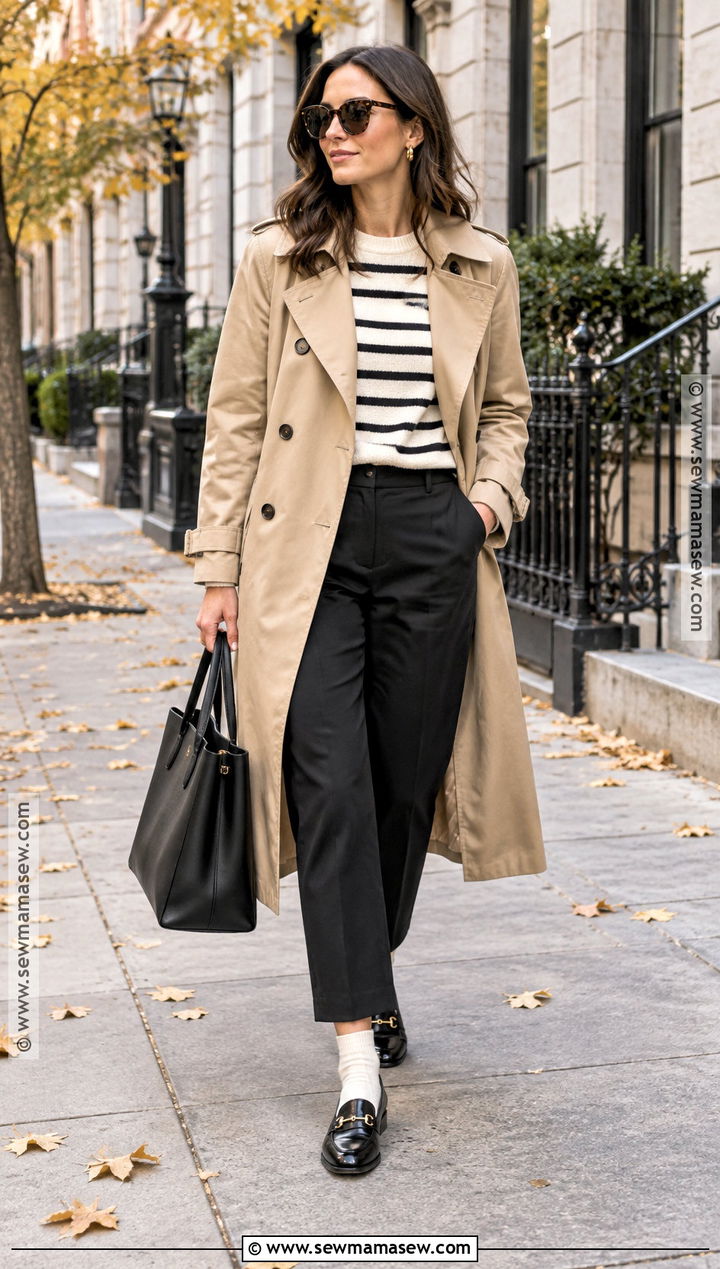 Fall Trench Coat and Loafers Outfit - 15 Fall Womans Outfits 2026
