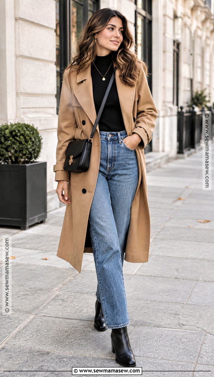 Fall Trench Coat and Straight Leg Jeans Outfit - 15 2026 fall lookbook ideas