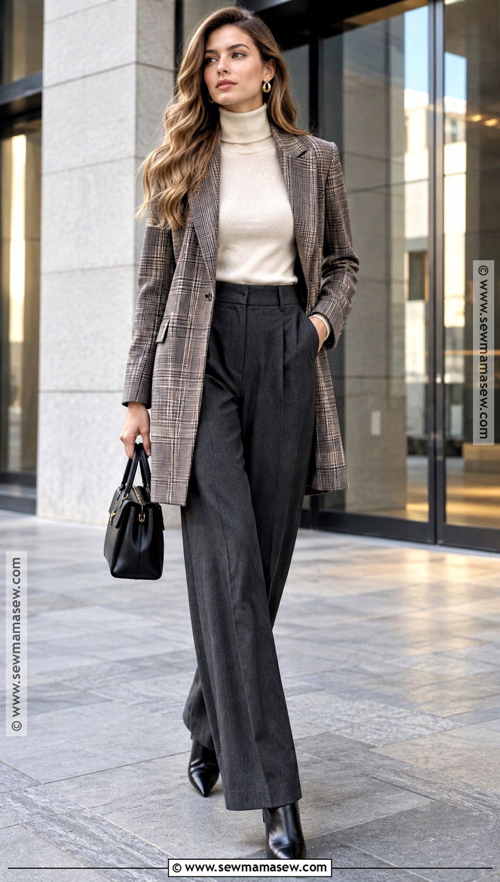 Fall Turtleneck And Wide Leg Pants Outfit - 25 fall wardrobe essentials