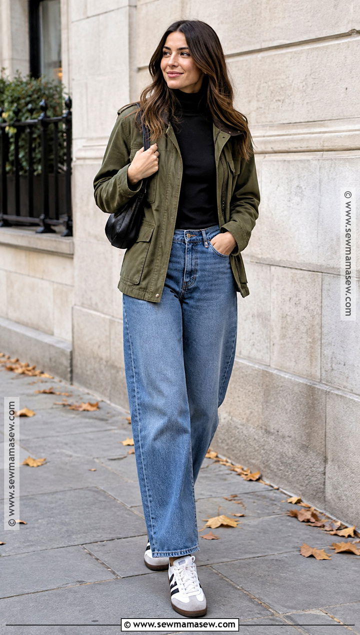 Fall Utility Jacket And Barrel Jeans Outfit - 15 fall fashion outfits aesthetic
