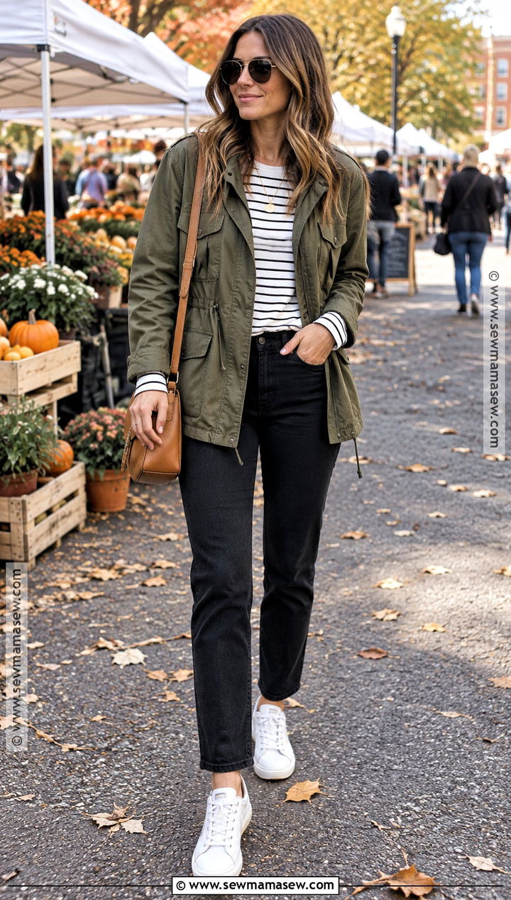 Fall Utility Jacket And Black Jeans Outfit - 25 fall inspired outfits