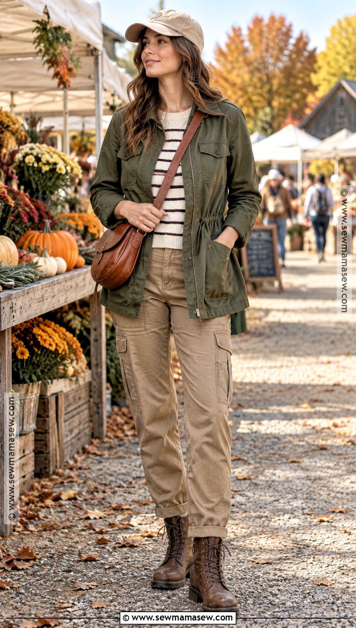 Fall Utility Jacket And Cargo Pants Outfit - 25 fall vibes outfit ideas