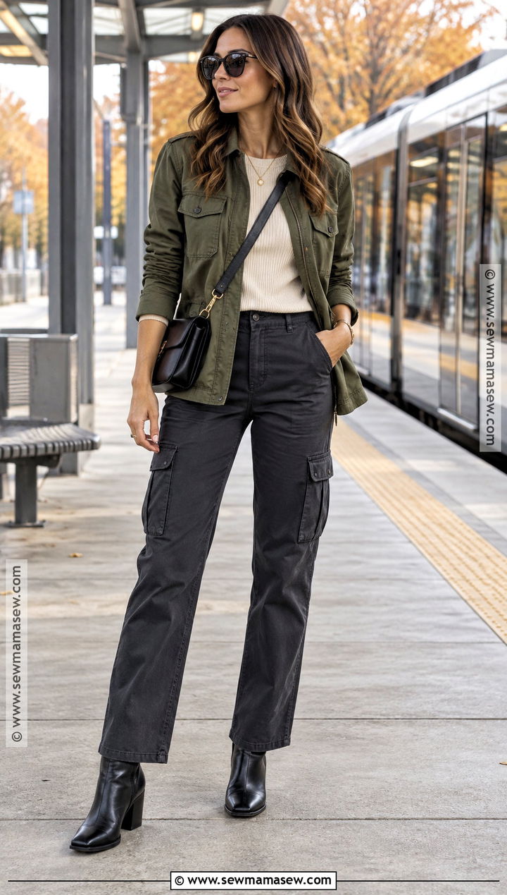 Fall Utility Jacket And Cargo Pants Outfit - 30 fall fashion ideas