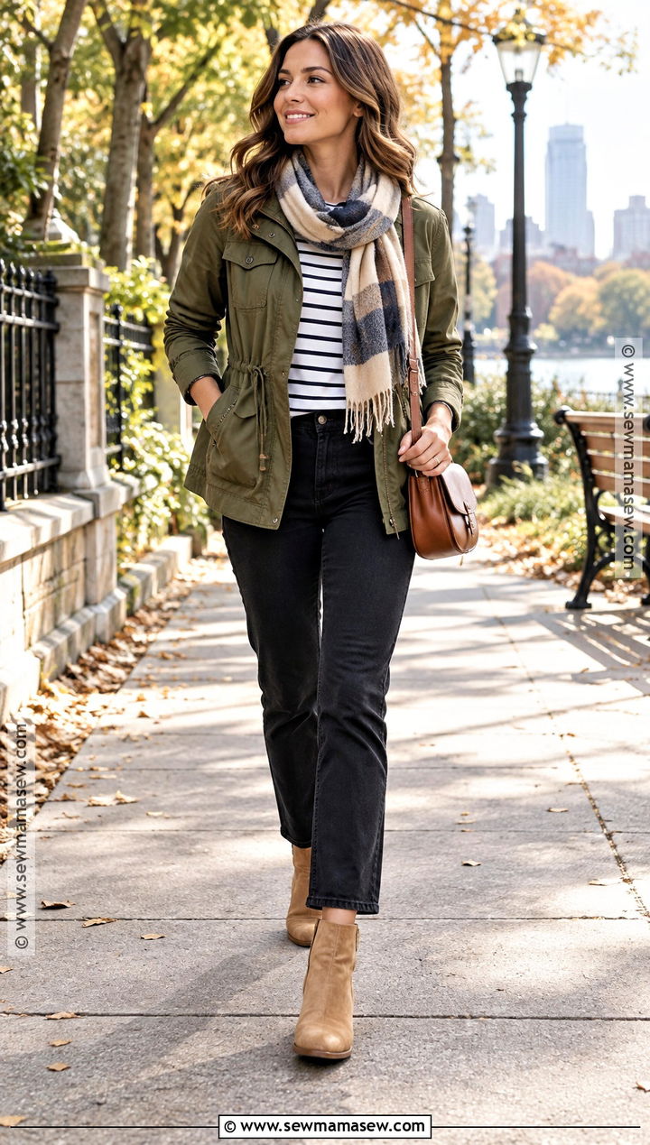 Fall Utility Jacket Outfit With Black Jeans - 25 fall outfit inspiration ideas