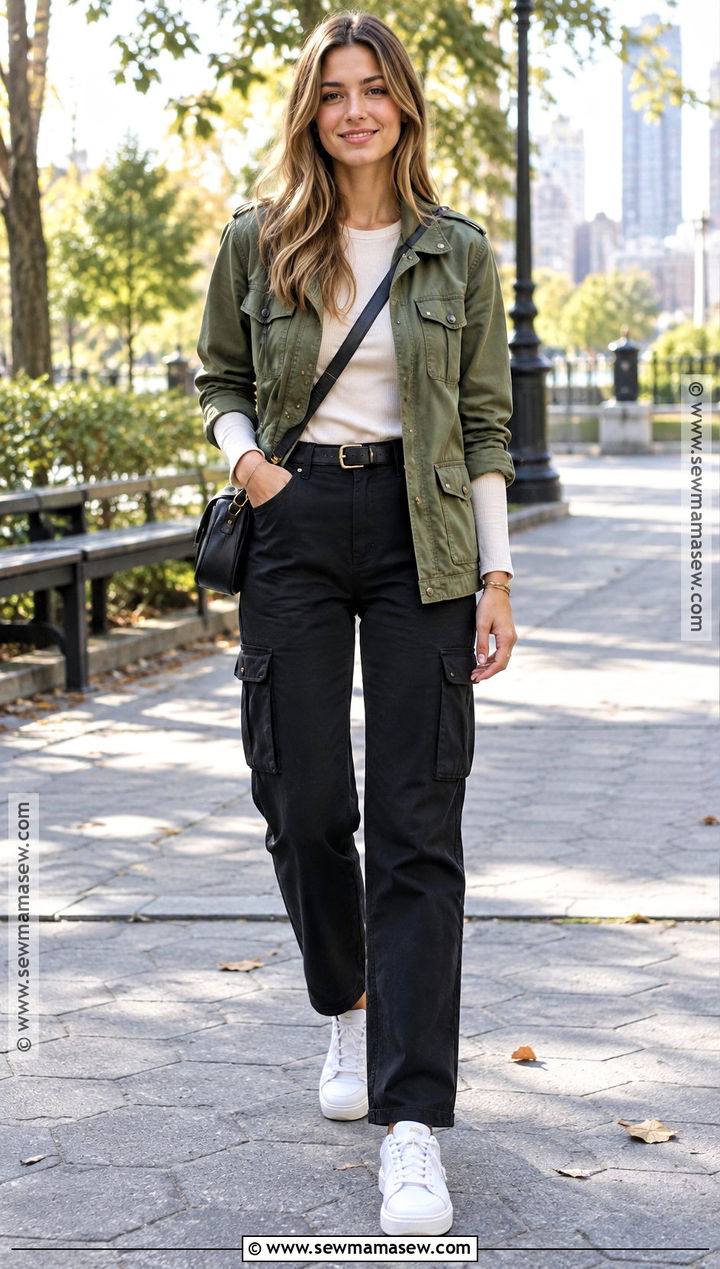 Fall Utility Jacket Outfit With Cargo Pants - 20 fall aesthetic fashion ideas