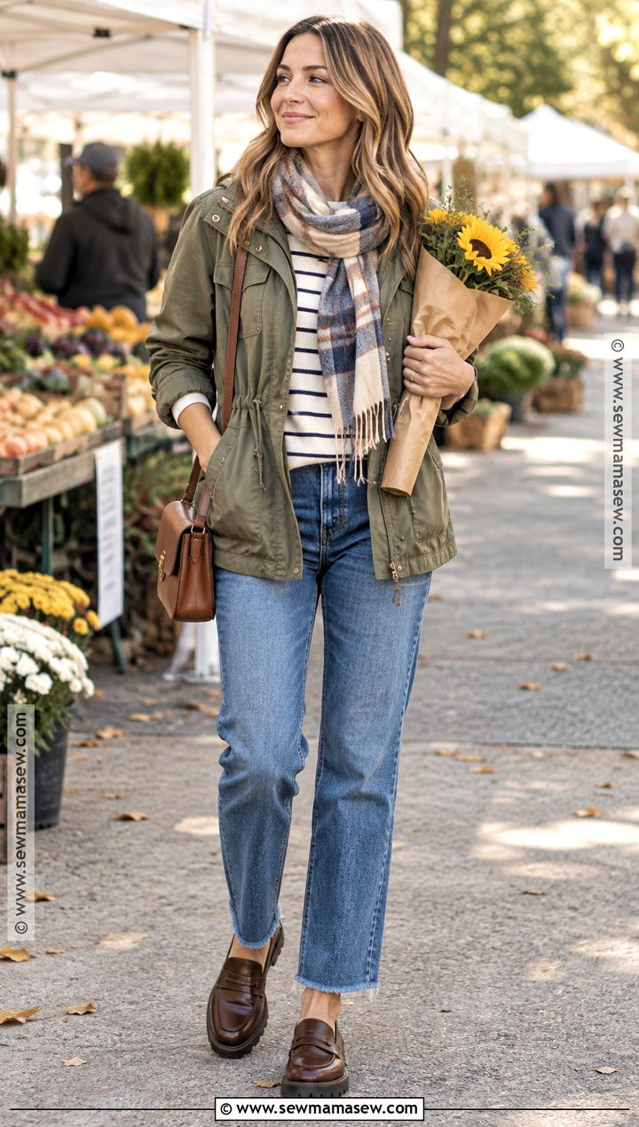 Fall Utility Jacket Outfit With Jeans - 15 Capsule Fall Outfits