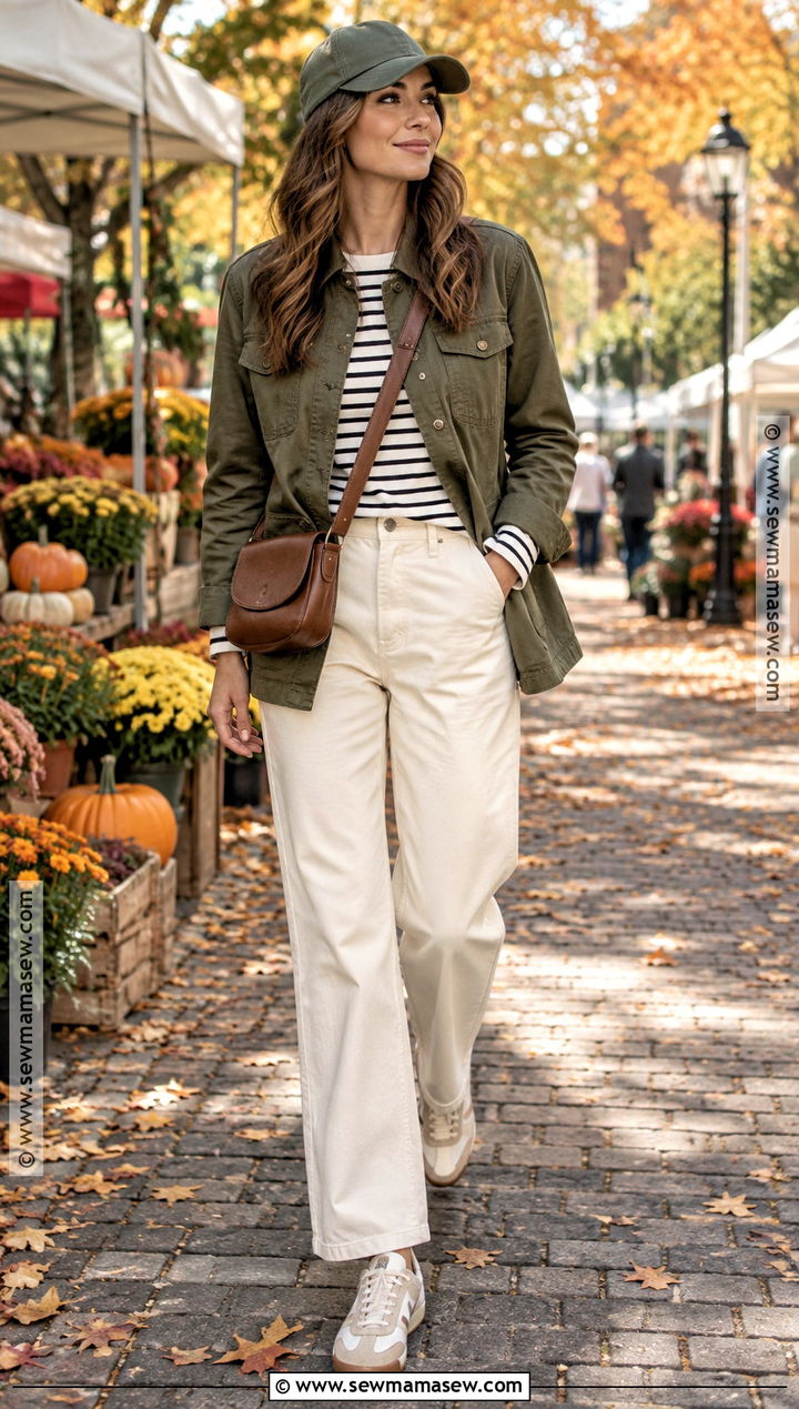 Fall Utility Jacket Outfit With Relaxed Trousers - 30 fall fashion outfits
