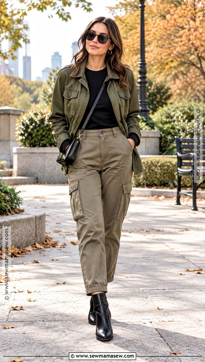 Fall Utility Jacket and Cargo Pants Outfit - 20 fall fashion ideas for women