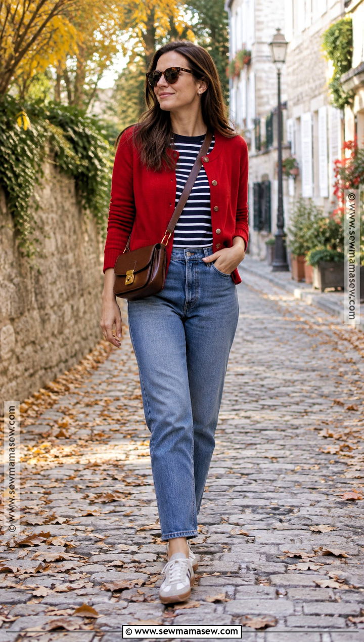 Fall Walking Tour Outfit With Cardigan And Jeans - 20 Fall Trip Outfits