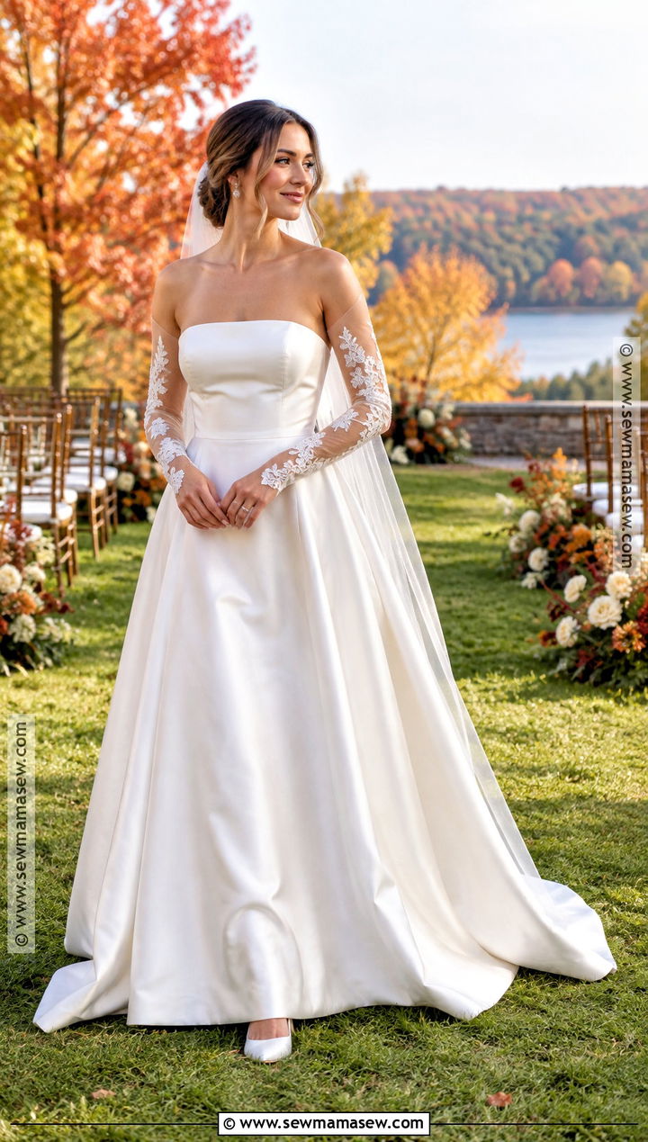 Fall Wedding Dress With Detachable Sleeves - 15 Wedding Dress For Fall Outdoor Wedding Ideas