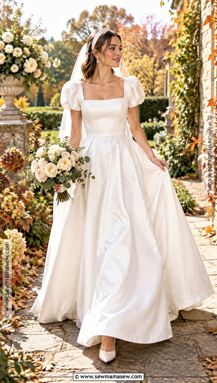 Fall Wedding Dress With Short Puff Sleeves - 20 Fall Wedding Dress Sleeves Ideas
