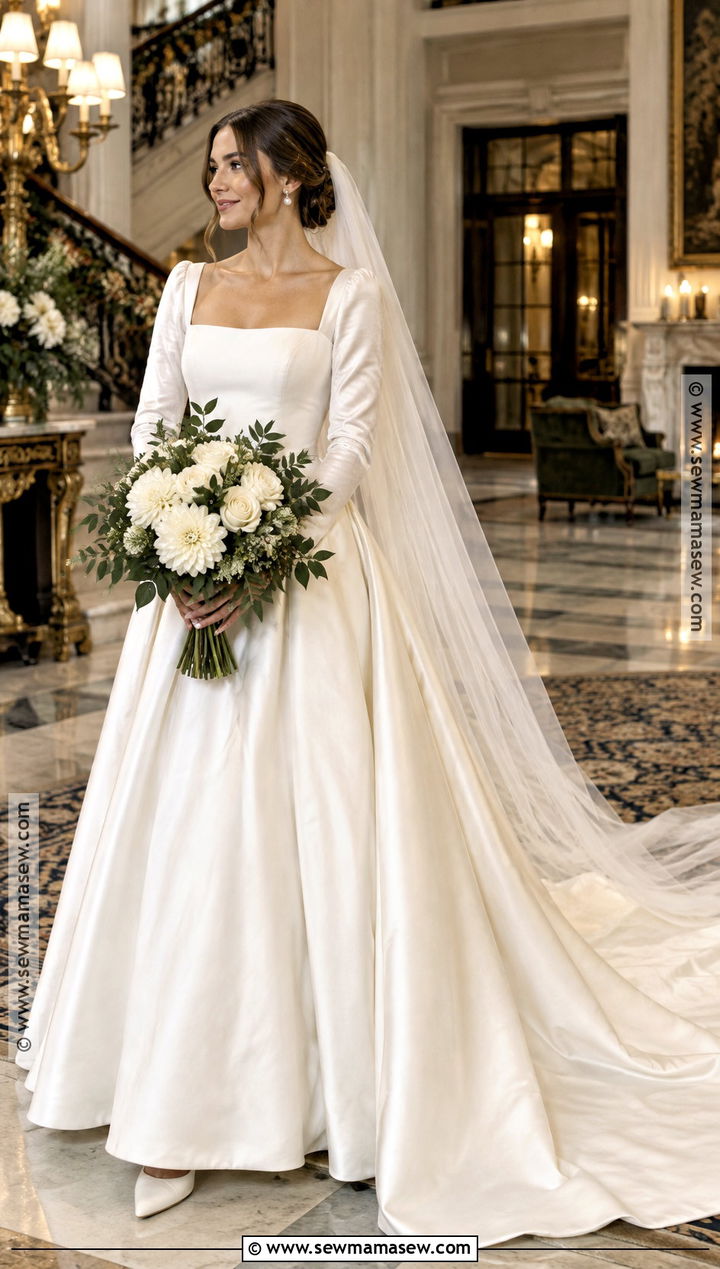Fall Wedding Dress With Velvet Long Sleeves - 20 Fall Wedding Dress Sleeves Ideas