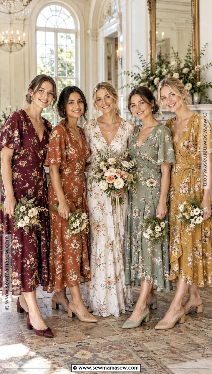 Fall Wedding Getting Ready Floral Wrap Dress Outfit - 15 Wedding Getting Ready Outfit Fall Ideas