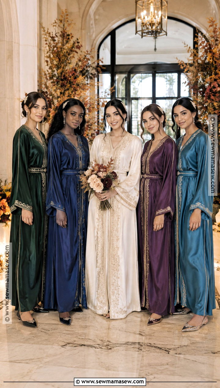 Fall Wedding Jewel Tone Caftan Outfit - 15 fall getting ready wedding outfit ideas