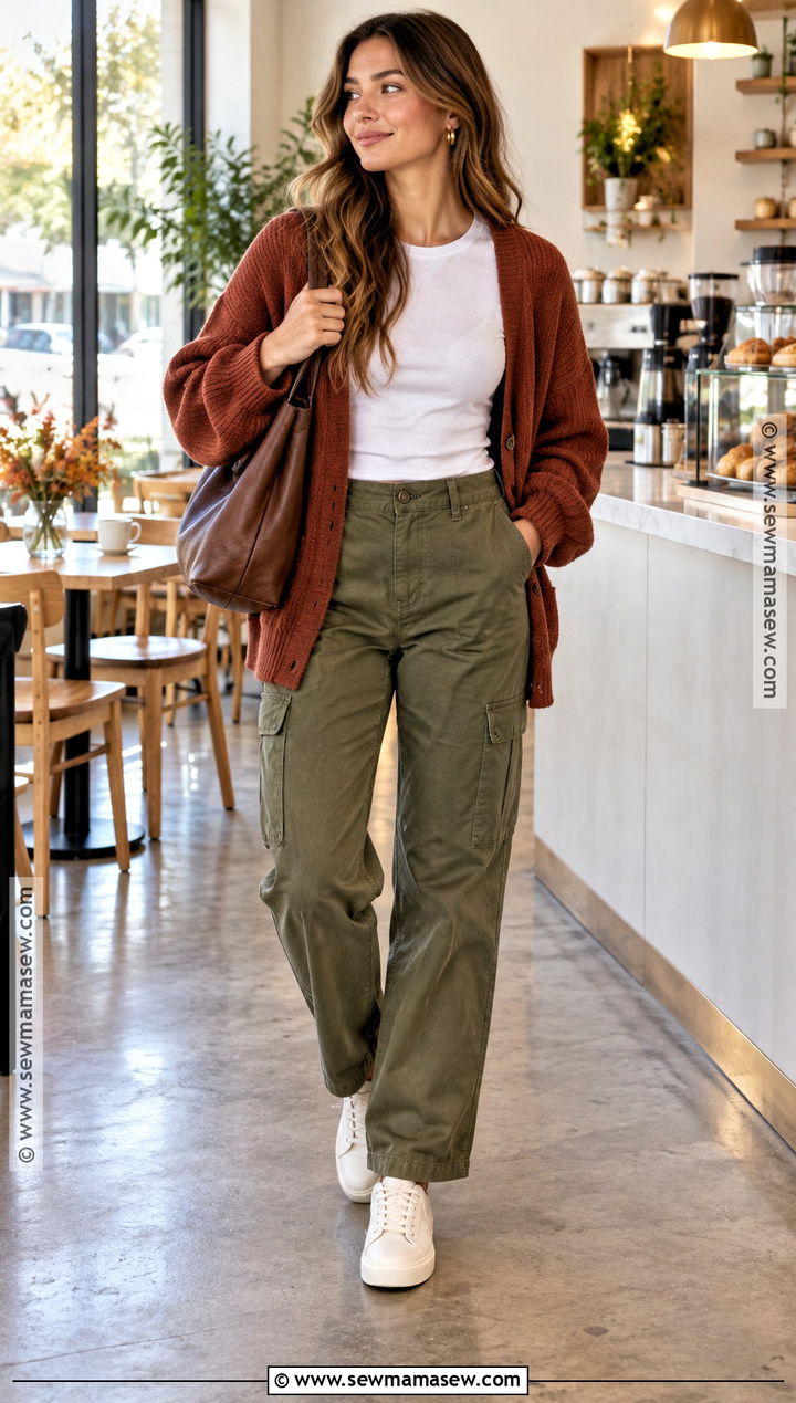 Fall Weekend Outfit With Cardigan and Cargo Pants - 15 fall weekend outfits 2026