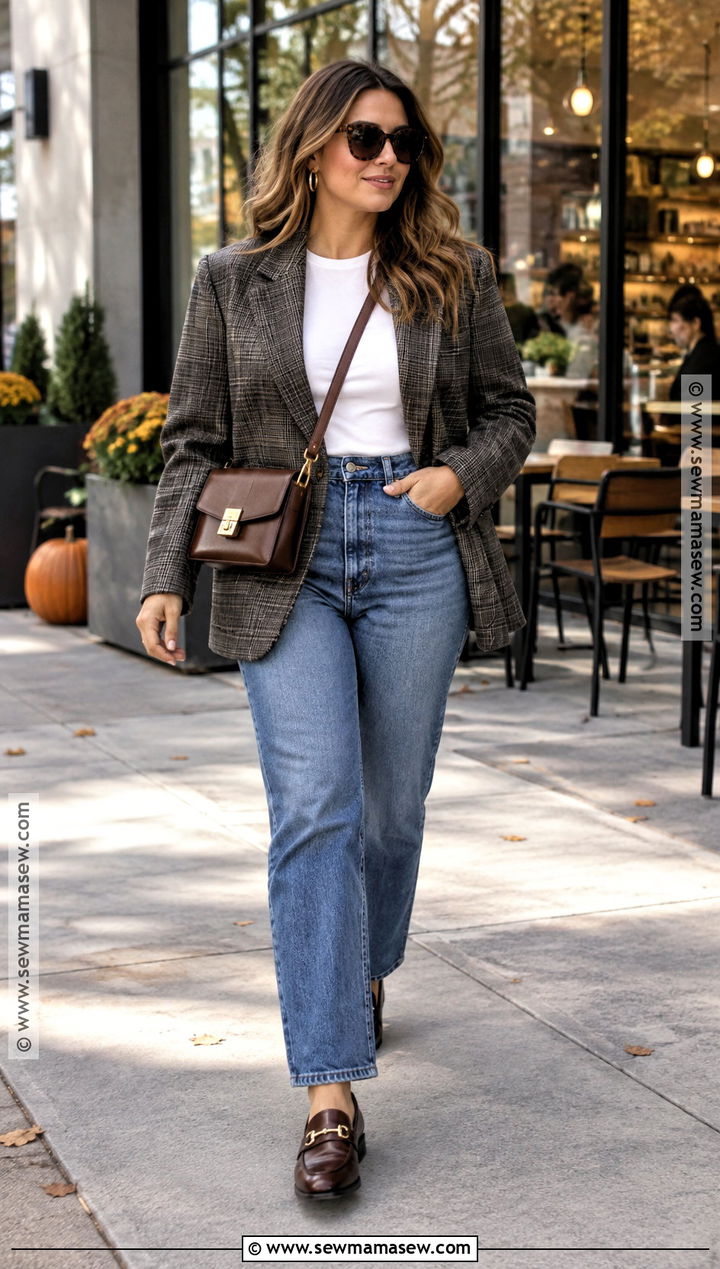 Fall Weekend Outfit With Oversized Blazer and Jeans - 15 fall weekend outfits 2026