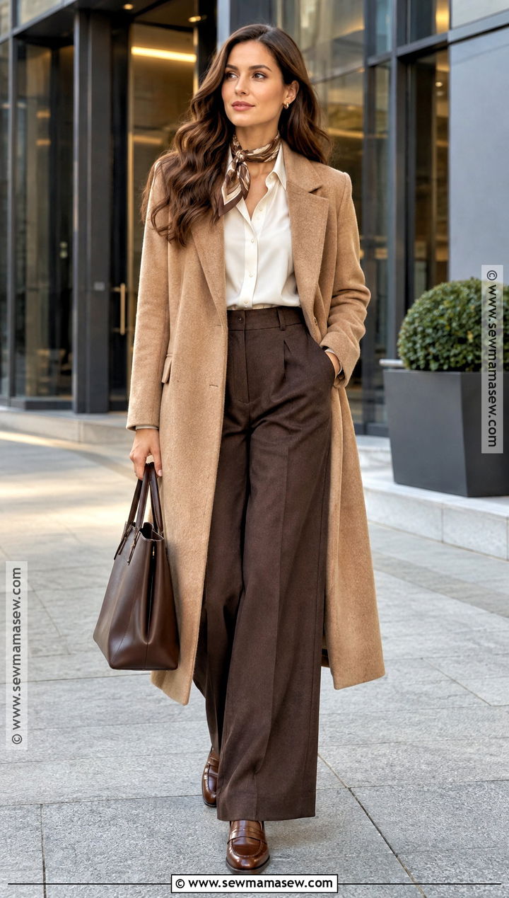 Fall Wool Coat And Tailored Trousers Outfit - 15 clothes for fall season
