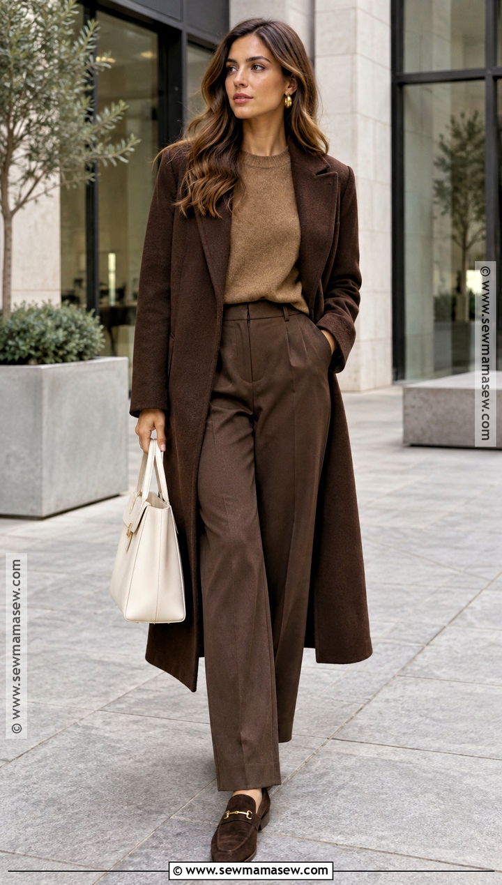 Fall Work Outfit With Monochrome Brown Separates - 30 fall work outfits