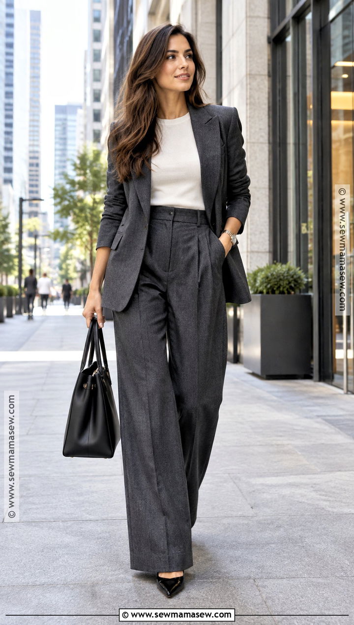 Fall Workwear Blazer and Wide Leg Trousers - 15 fall workwear ideas 2026