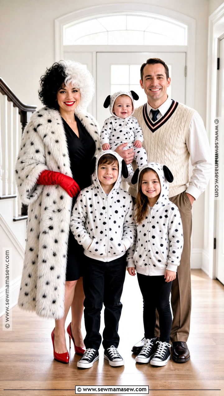Family 101 Dalmatians Costume With Baby Puppy - 40 101 dalmations costume ideas