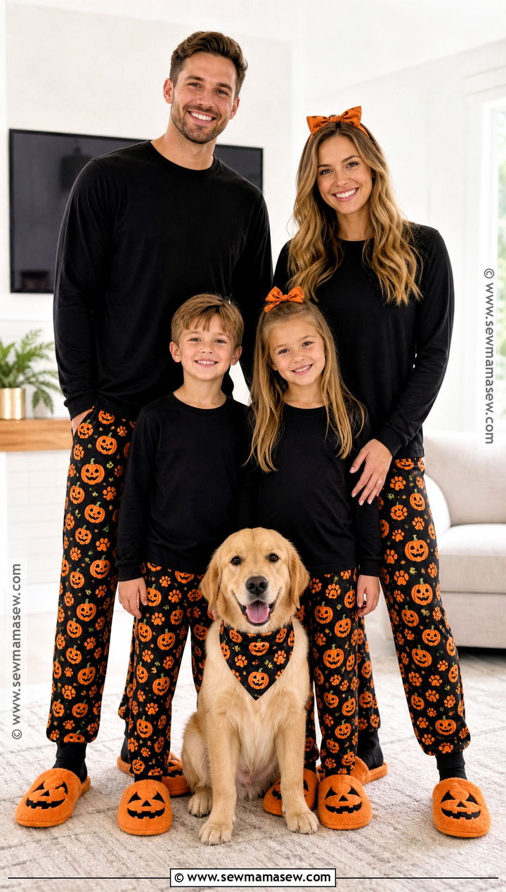 Family And Dog Matching Halloween Pajamas - 30 matching halloween pajamas
