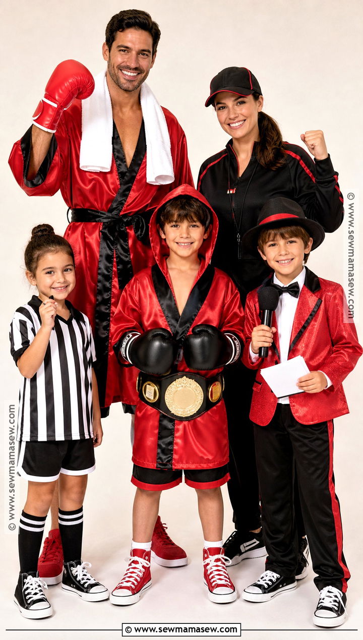 Family Boxing Team Costume - 30 Boxing Halloween Costume Ideas