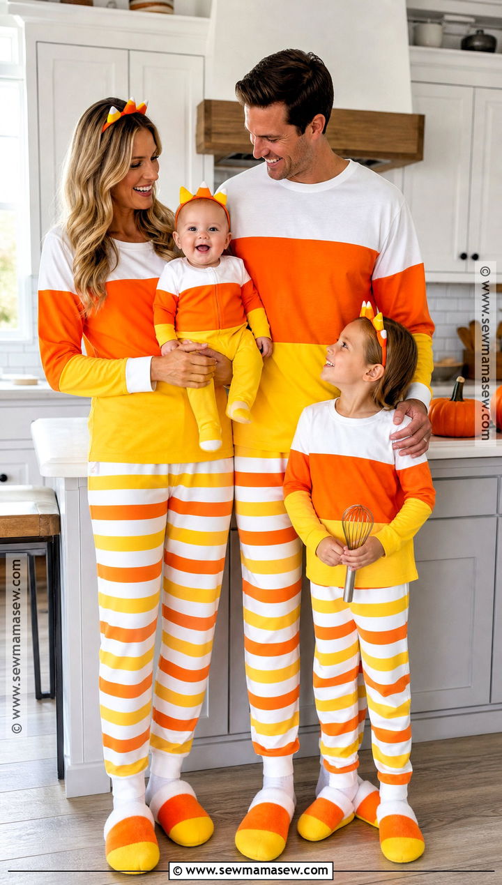 Family Candy Corn Halloween PJs - 30 matching halloween pjs ideas