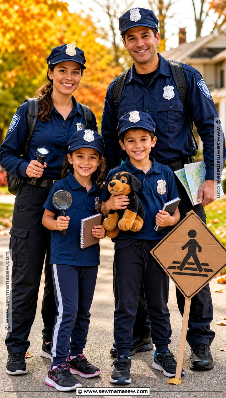 Family Cop Squad Costume - 40 cop halloween costume ideas
