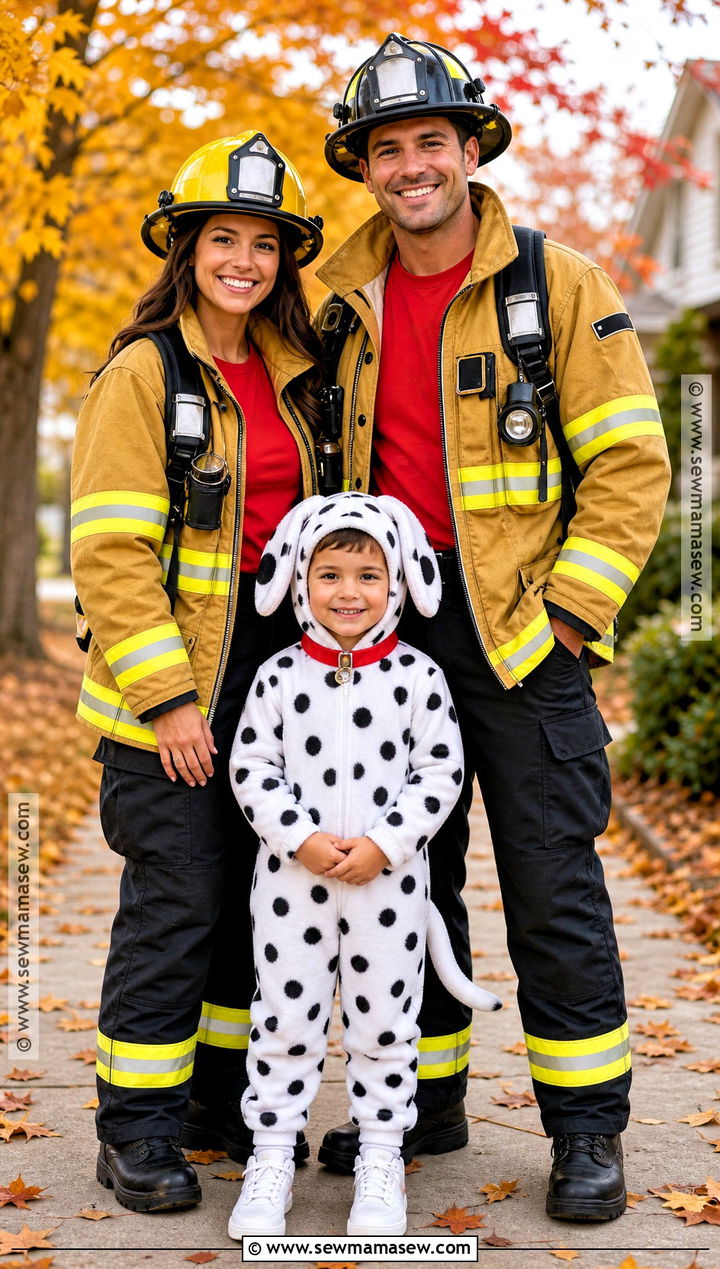 Family Dalmatian And Firefighter Costume - 35 dalmatian and firefighter costume ideas