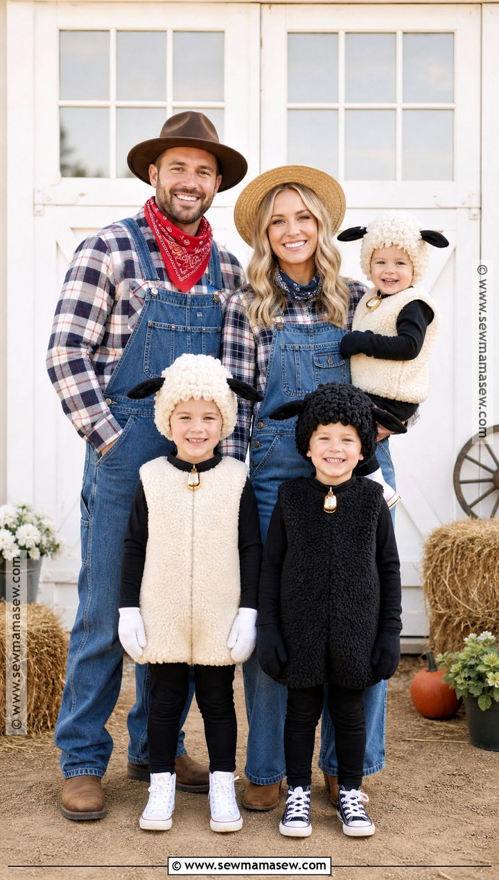 Family Farm Lamb Costume - 30 lamb halloween costume ideas