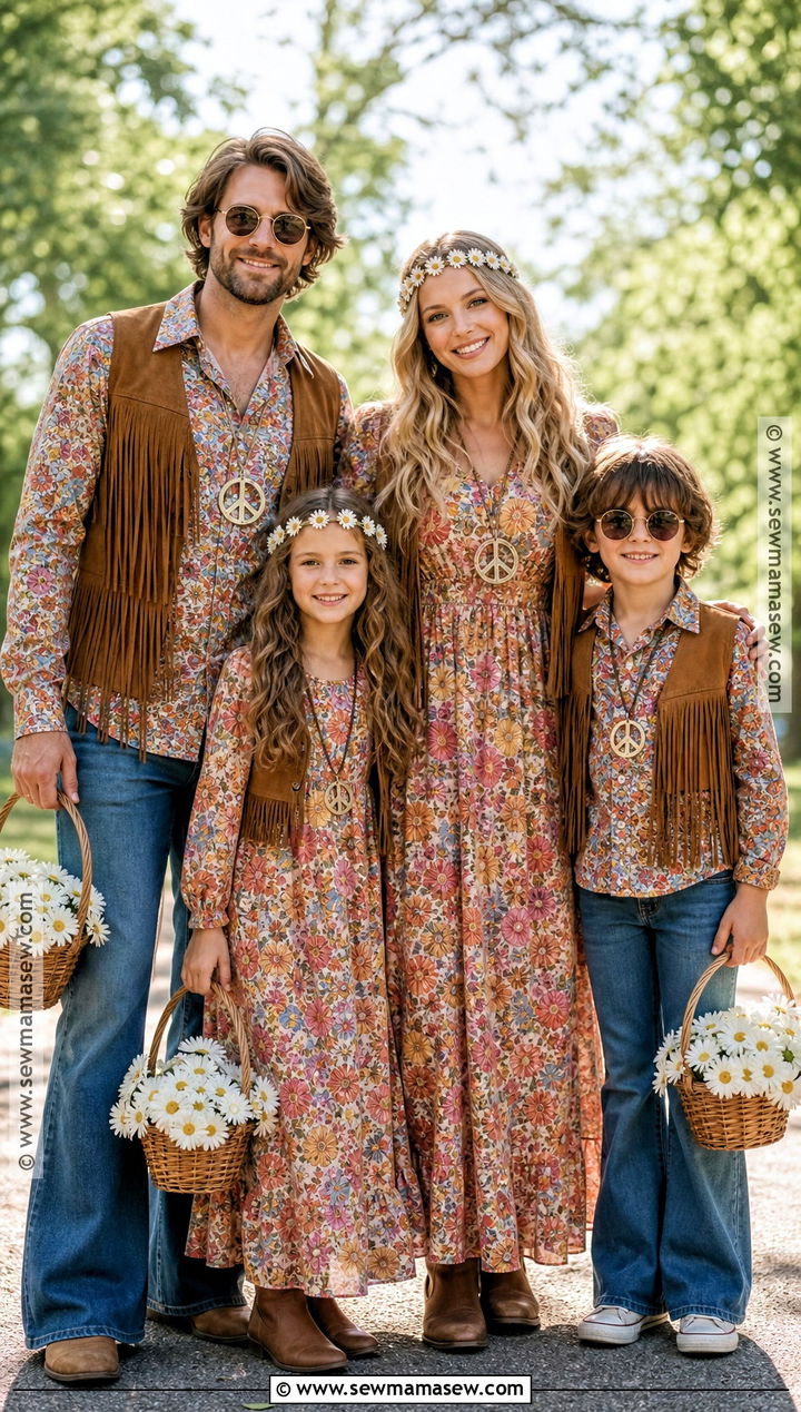 Family Flower Power Hippie Costume - 45 hippie costume ideas