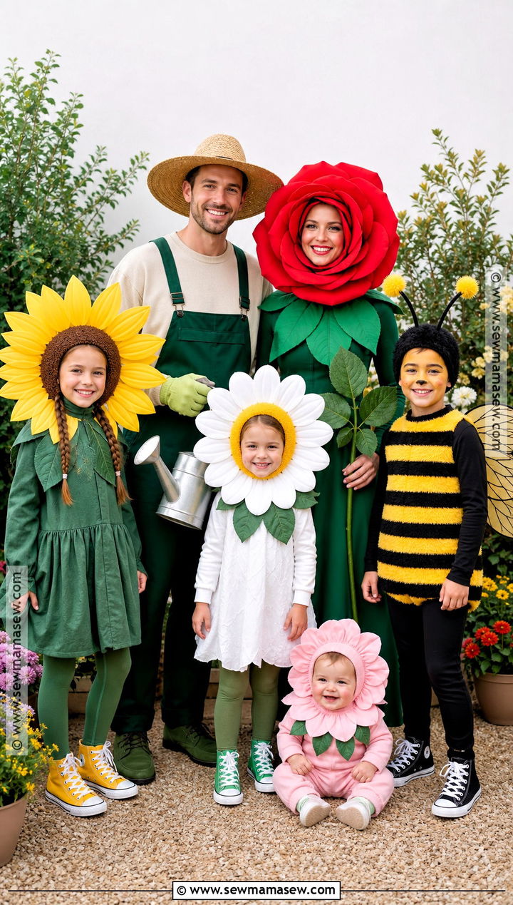 Family Garden Flower Costume - 40 Flower Costume Ideas