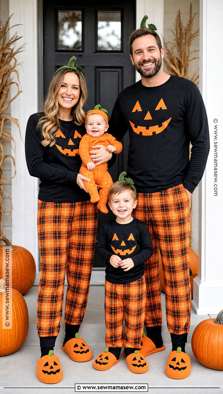 Family Jack O Lantern Halloween PJs - 30 matching halloween pjs ideas