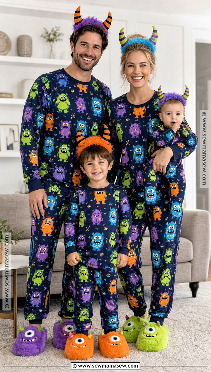 Family Monster Halloween PJs - 30 matching halloween pjs ideas