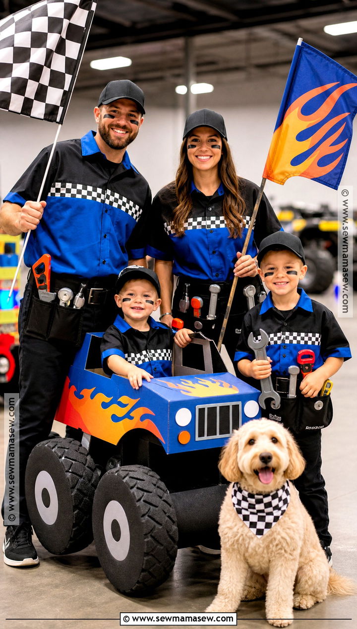 Family Monster Truck Pit Crew Costume - 30 monster truck costume ideas