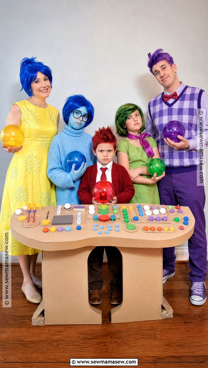 Family Of Five Inside Out Costume - 40 inside out halloween costume ideas