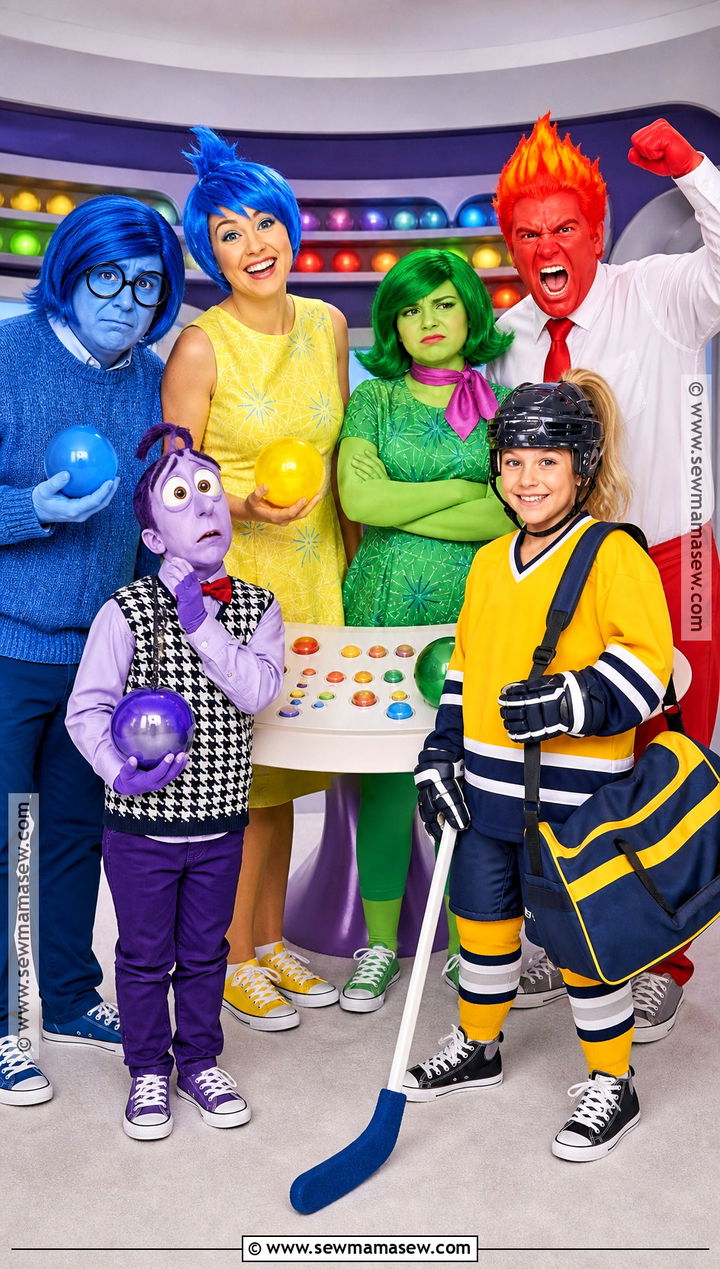 Family Of Six Inside Out Costume - 40 inside out halloween costume ideas