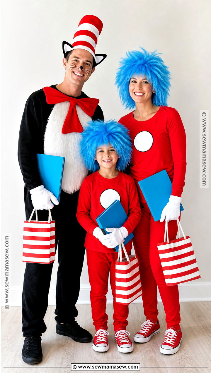 Family Of Three Cat In The Hat Costume - 40 cat in the hat costume ideas