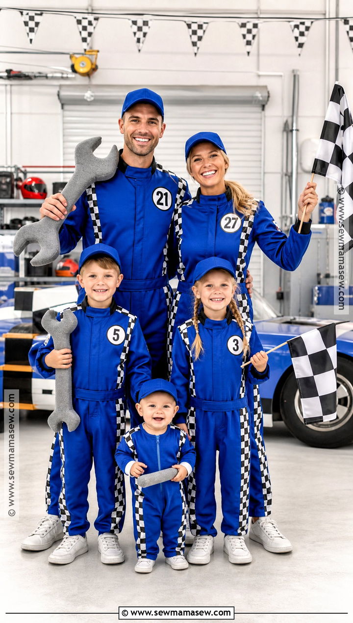 Family Pit Crew Mechanic Costume - 30 mechanic costume ideas