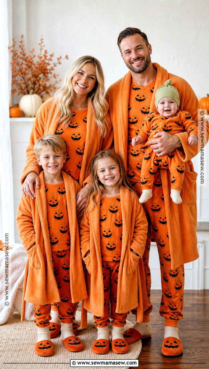 Family Pumpkin Halloween PJs - 30 matching halloween pjs ideas