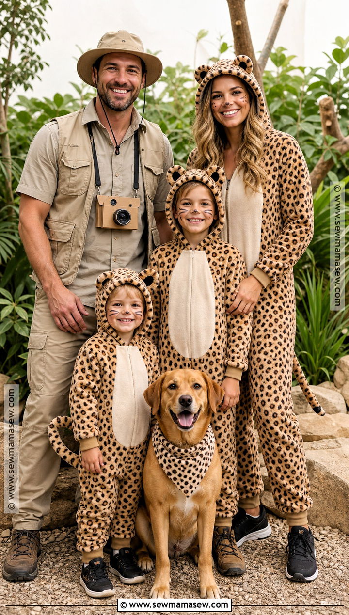 Family Safari Cheetah Costume - 30 cheetah print halloween costume ideas