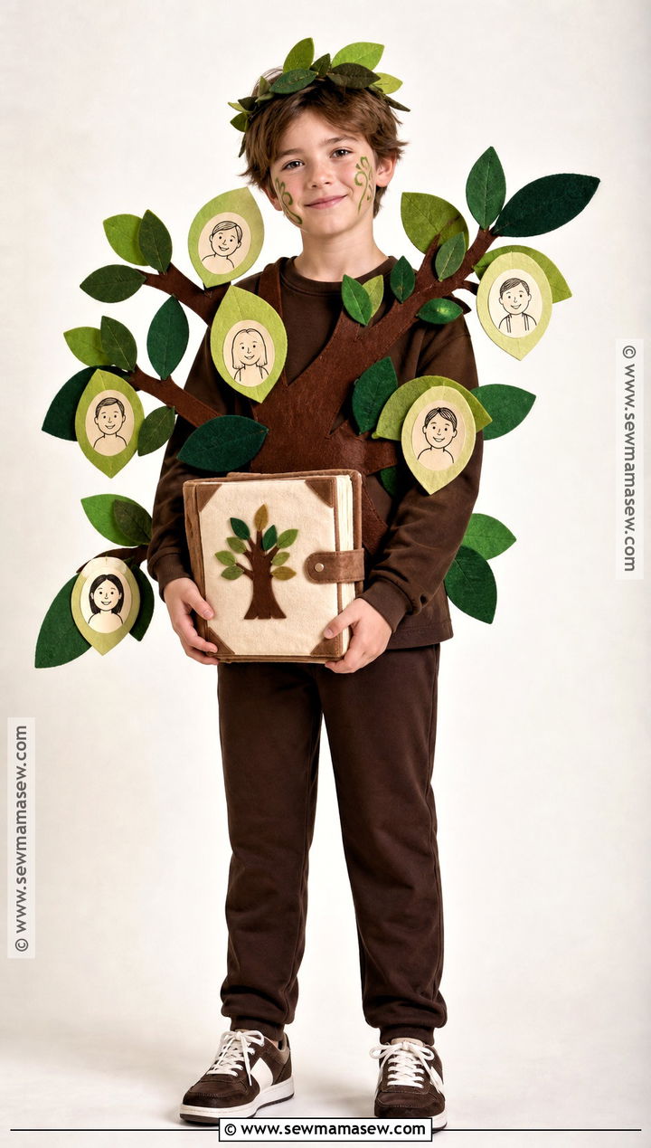 Family Tree Costume With Photo Leaves - 30 tree costume ideas for kids