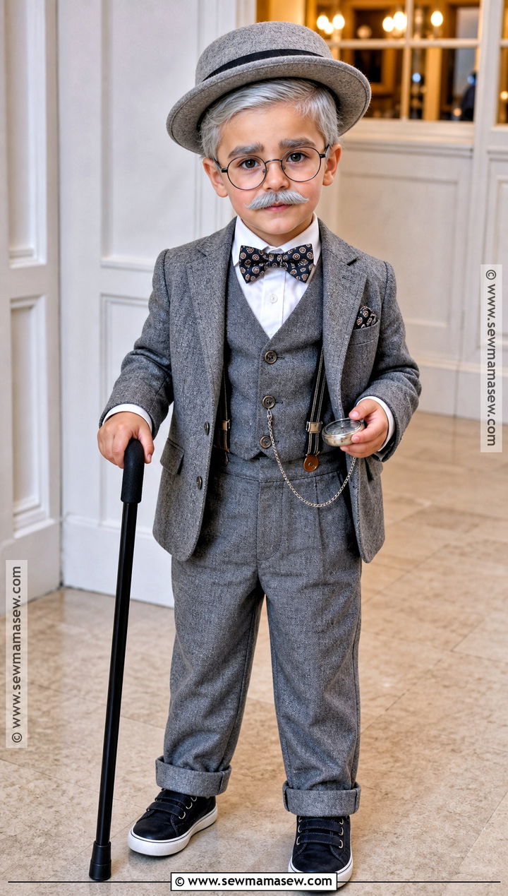 Fancy Grandpa Costume With Suit - 30 old man costume ideas for kids
