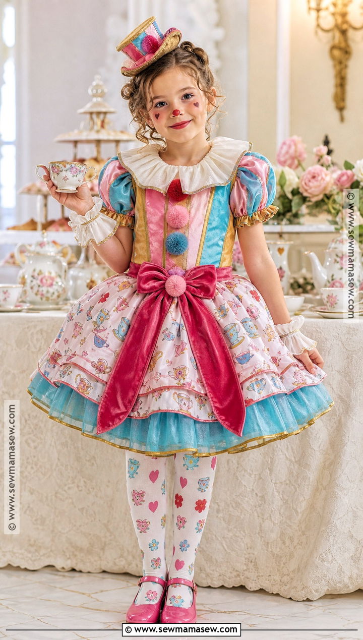 Fancy Tea Party Girl Clown Costume - 30 girl clown costume ideas