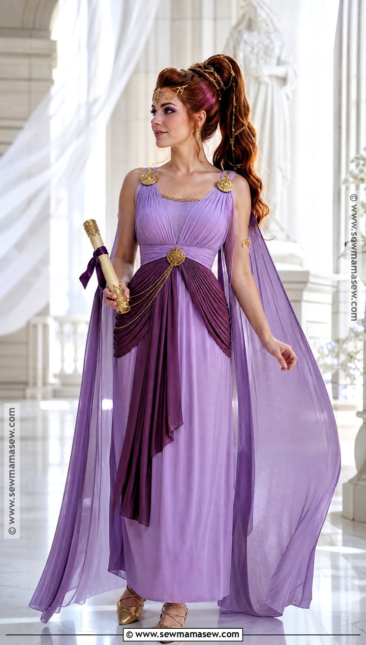 Fantasy Megara Cosplay With Sheer Purple Cape - 35 megara cosplay ideas