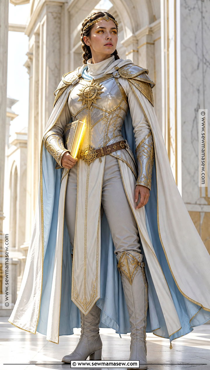 Fantasy Paladin Costume With White Cape - 35 Fantasy Costumes